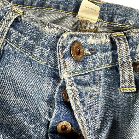 NSF Easy Straight Distressed Intentionally Discolored Medium Wash Denim Jeans 28 - Picture 7 of 12